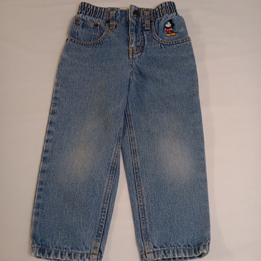 The Disney Store Toddler 2T Jeans VTG FLAWS-ZIPPER PULL BROKEN & HOLE ON‎ POCKET